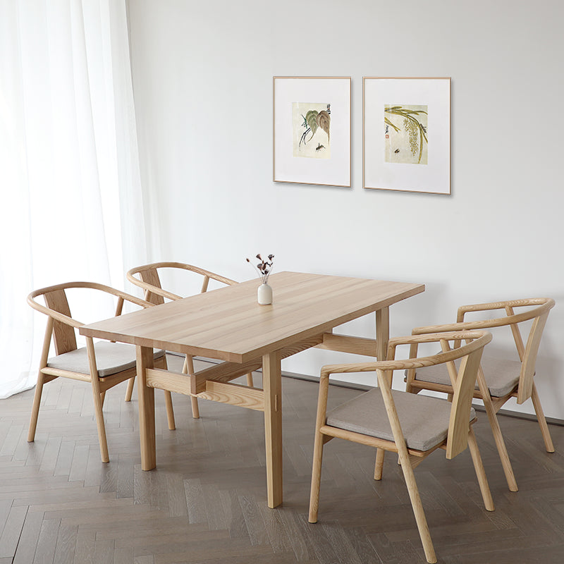 Traditional Style Chairs Dining Arm Chairs with Wooden Legs for Kitchen