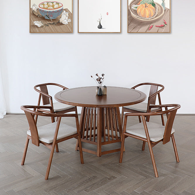 Traditional Style Chairs Dining Arm Chairs with Wooden Legs for Kitchen