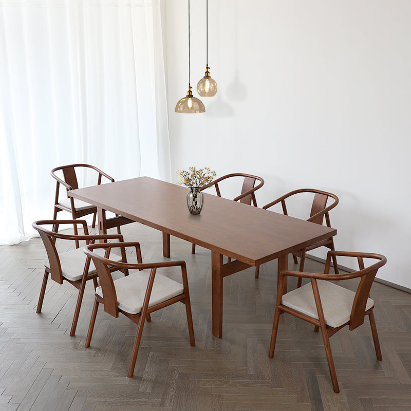 Traditional Style Chairs Dining Arm Chairs with Wooden Legs for Kitchen