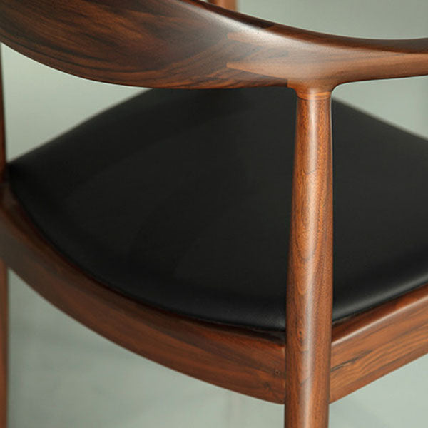 Modern Ash Open Arm Chair Matte Finish Faux Leather Dining Chair