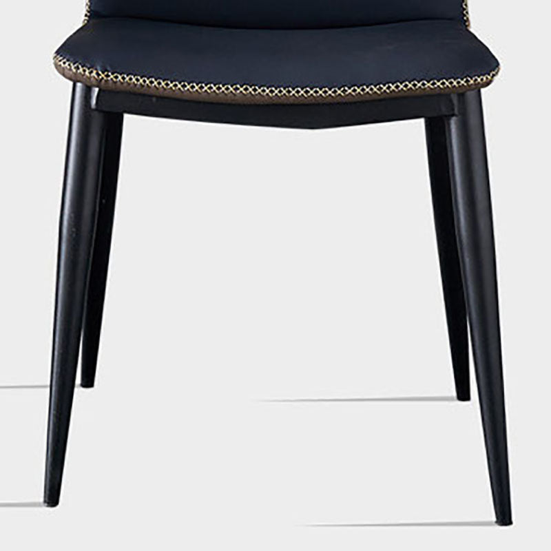 Wingback Parsons Chair Industrial Style Faux Leather Dining Chairs for Kitchen