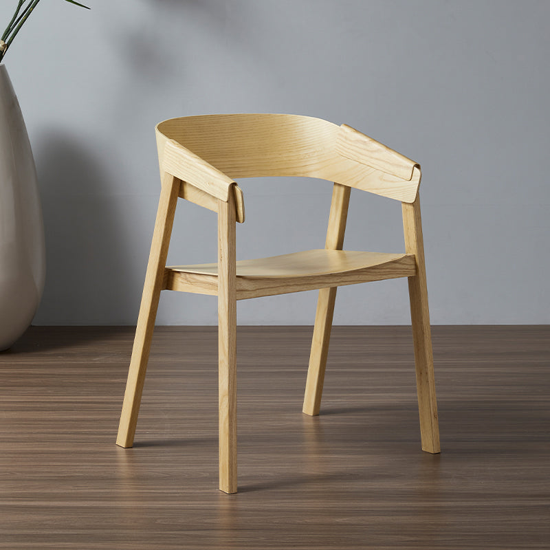 Traditional Open Back Chairs Dining Arm Chair with Wooden Legs for Kitchen