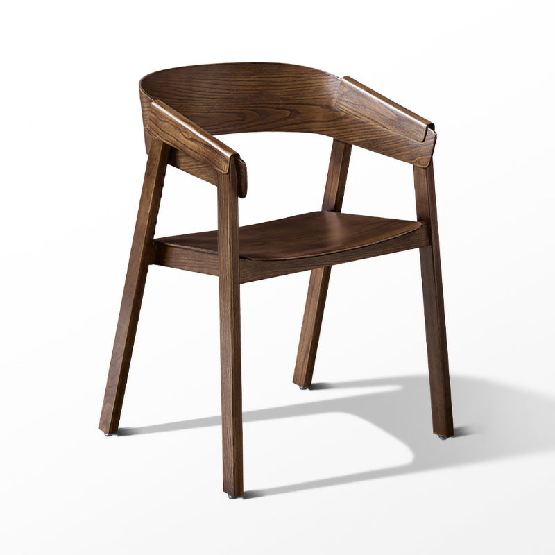 Traditional Open Back Chairs Dining Arm Chair with Wooden Legs for Kitchen