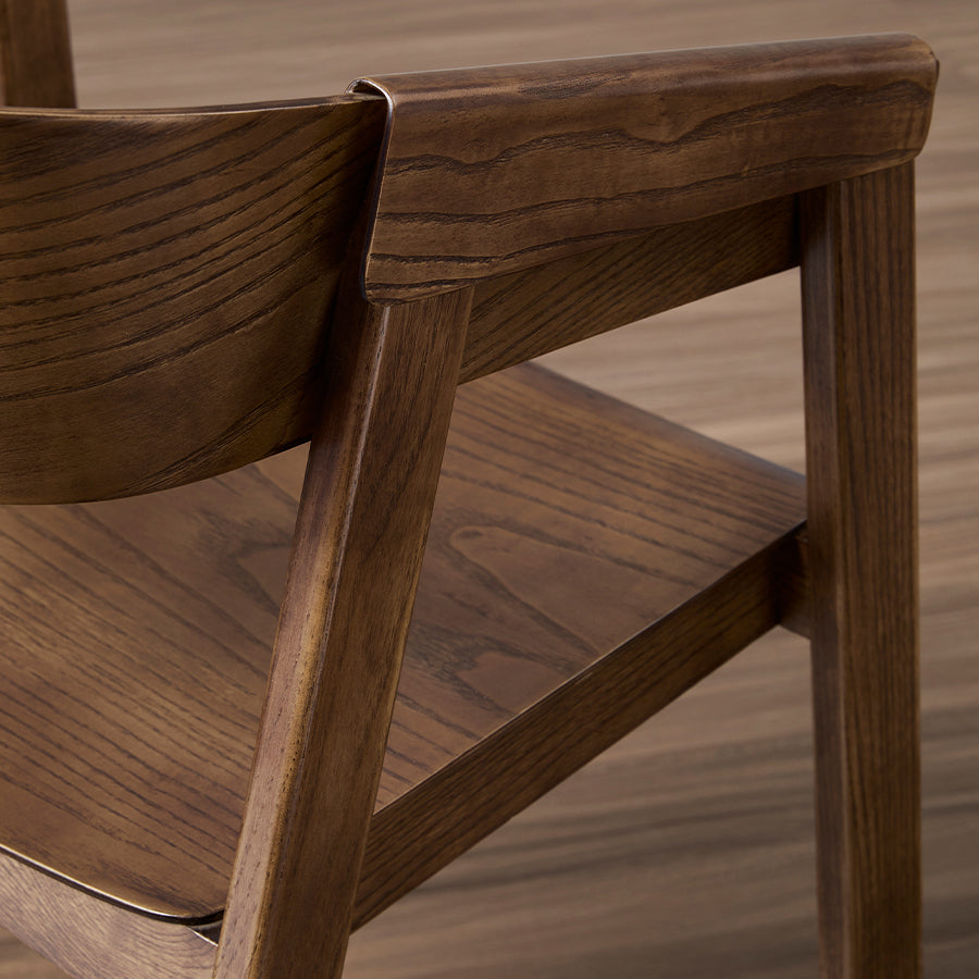 Traditional Open Back Chairs Dining Arm Chair with Wooden Legs for Kitchen