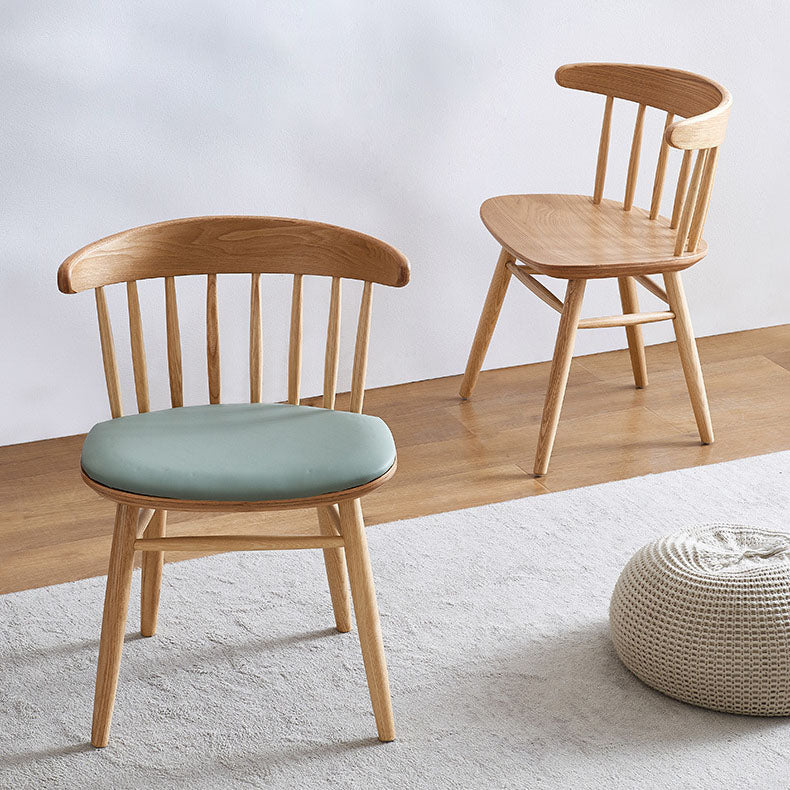 Traditional Windsor Back Chairs Dining Armless Chairs with Wooden Legs for Kitchen