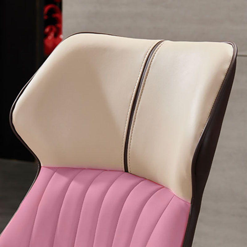 Industrial Wingback Parsons Chair for Kitchen Faux Leather Dining Chairs