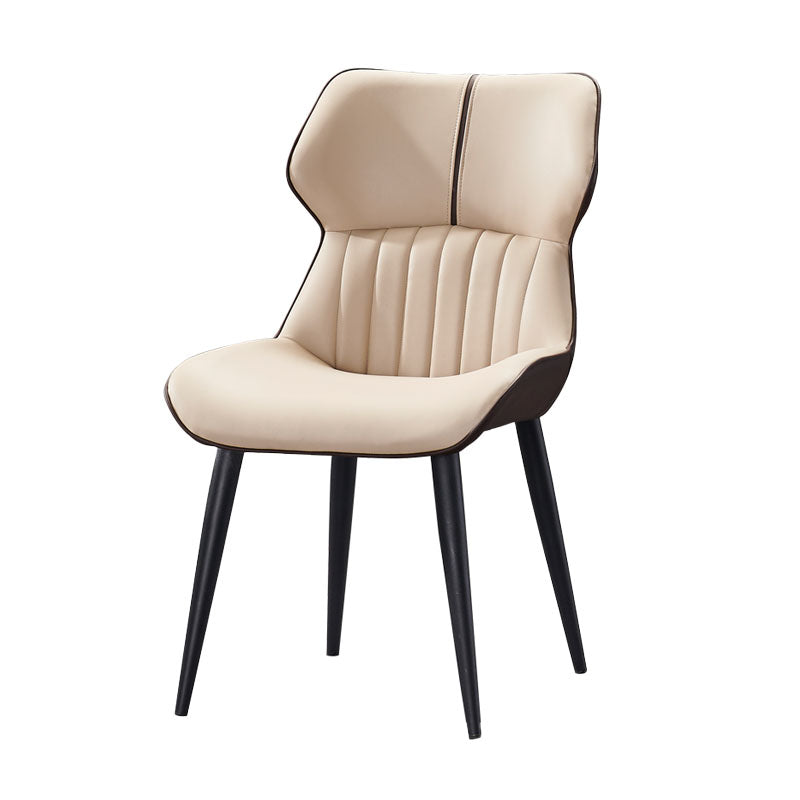 Industrial Wingback Parsons Chair for Kitchen Faux Leather Dining Chairs