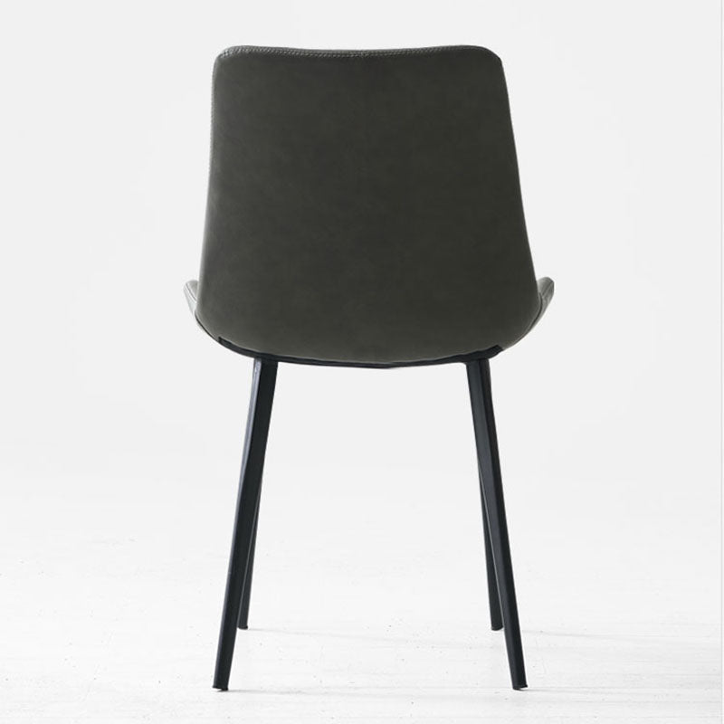 Industrial Faux Leather Dining Chairs Solid Back Chair for Kitchen