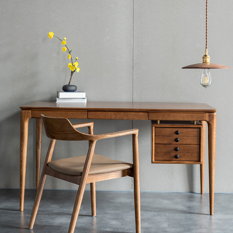 Traditional Style Open Back Chair Dining Arm Chair with Wooden Legs for Kitchen