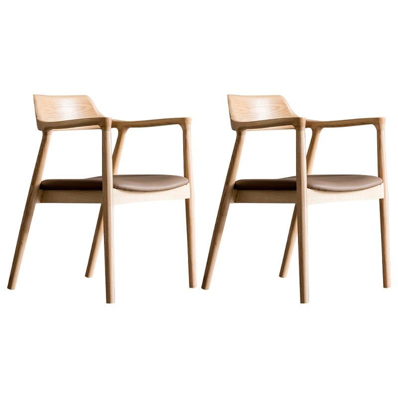 Traditional Style Open Back Chair Dining Arm Chair with Wooden Legs for Kitchen