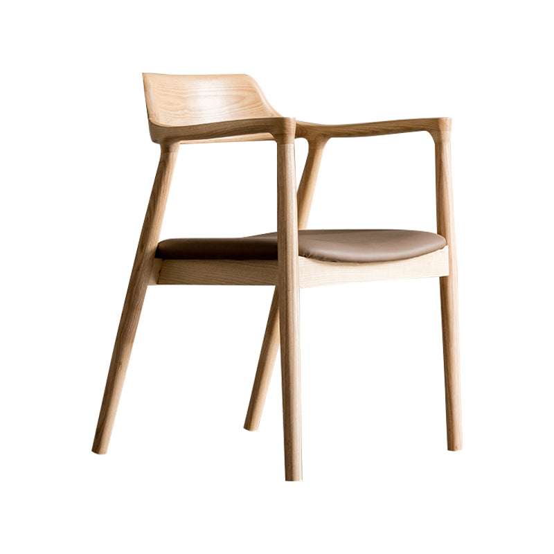 Traditional Style Open Back Chair Dining Arm Chair with Wooden Legs for Kitchen