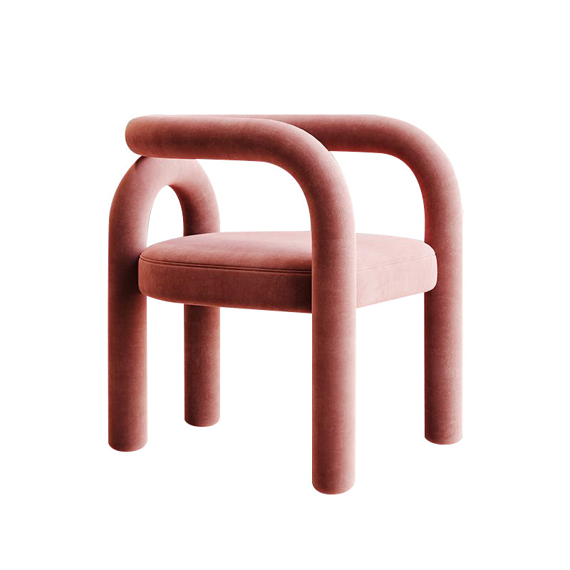 Matte Finish Open Dining Chair Designer Style Living Room Velvet Arm Chair