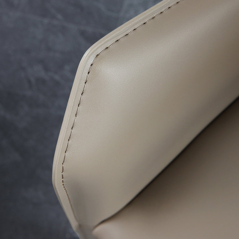 Matte Finish Solid Back Chair Designer Style Home Leather Arm Chair