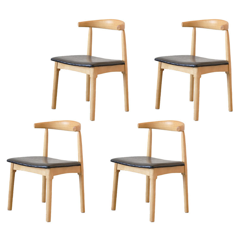 PU Leather Dining Chairs Industrial Design Open Back Dining Side Chair