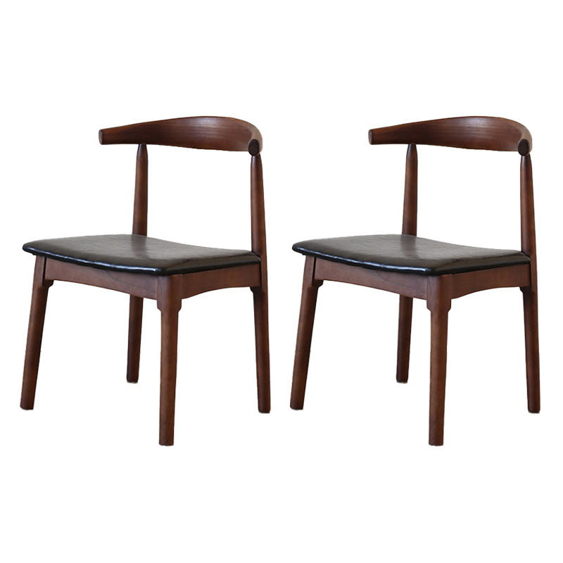 PU Leather Dining Chairs Industrial Design Open Back Dining Side Chair