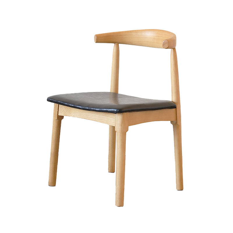 PU Leather Dining Chairs Industrial Design Open Back Dining Side Chair