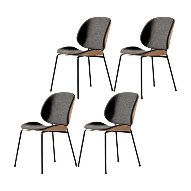 Modern Style Kitchen Chair Dining Armless Chair with Metal Legs