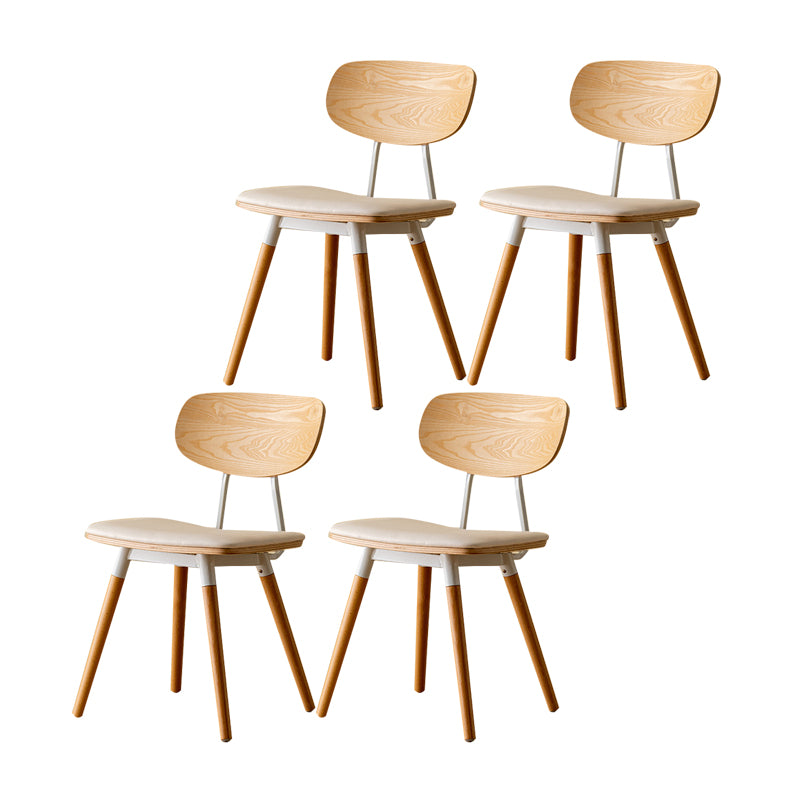 Modern Style Kitchen Chair Dining Armless Chairs with Wooden Legs