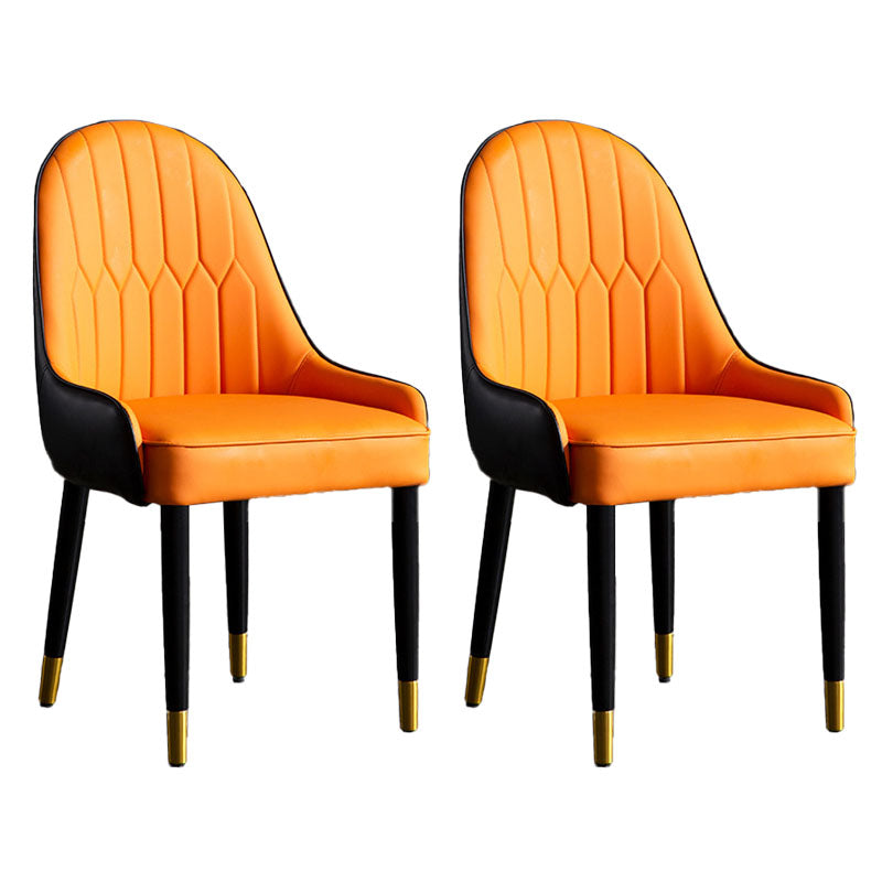 Scandinavian Upholstered Dining Chairs Arm Solid Back Dining Side Chair