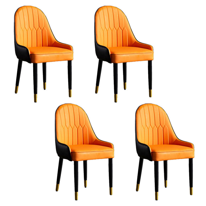 Scandinavian Upholstered Dining Chairs Arm Solid Back Dining Side Chair