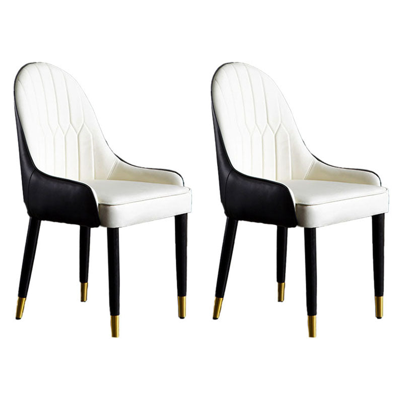 Scandinavian Upholstered Dining Chairs Arm Solid Back Dining Side Chair