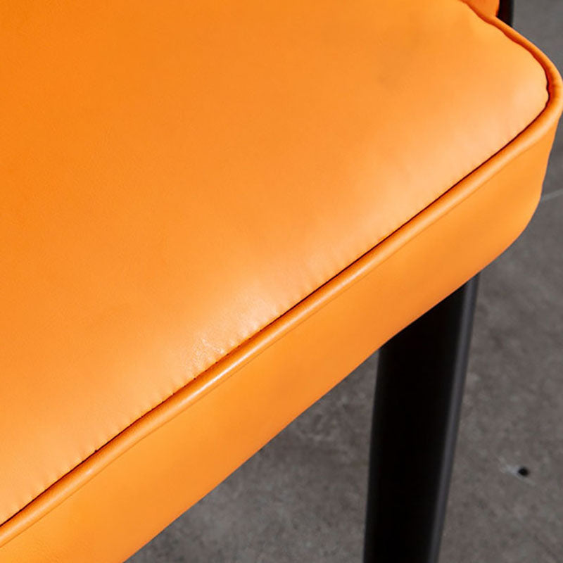 Scandinavian Upholstered Dining Chairs Arm Solid Back Dining Side Chair