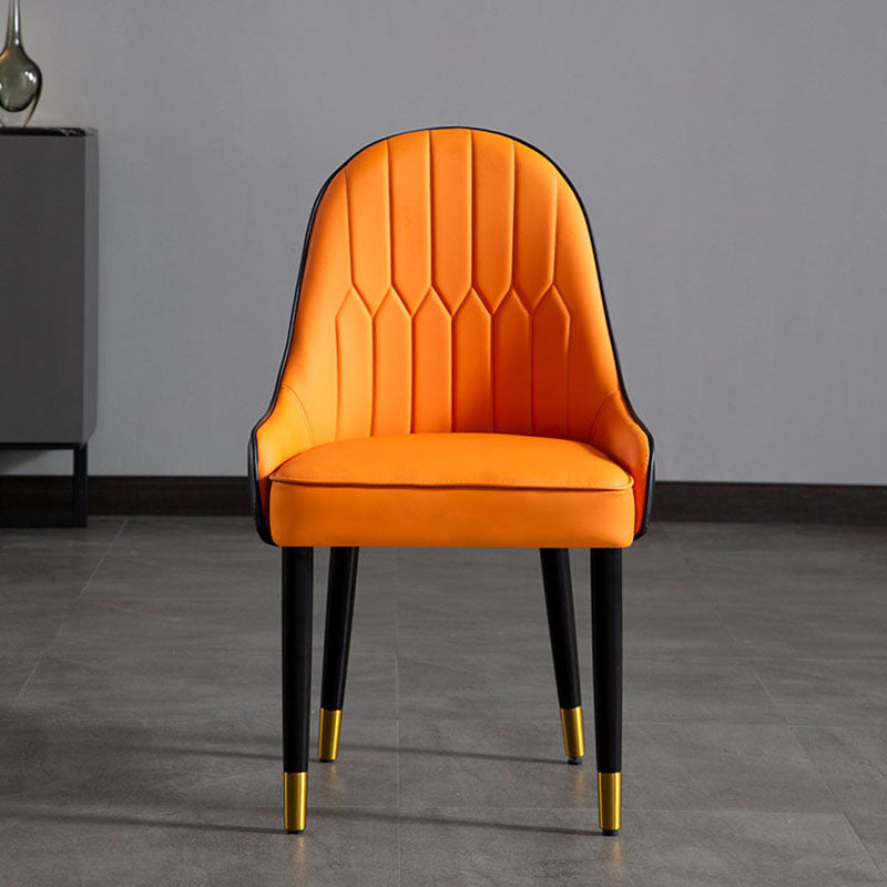 Scandinavian Upholstered Dining Chairs Arm Solid Back Dining Side Chair