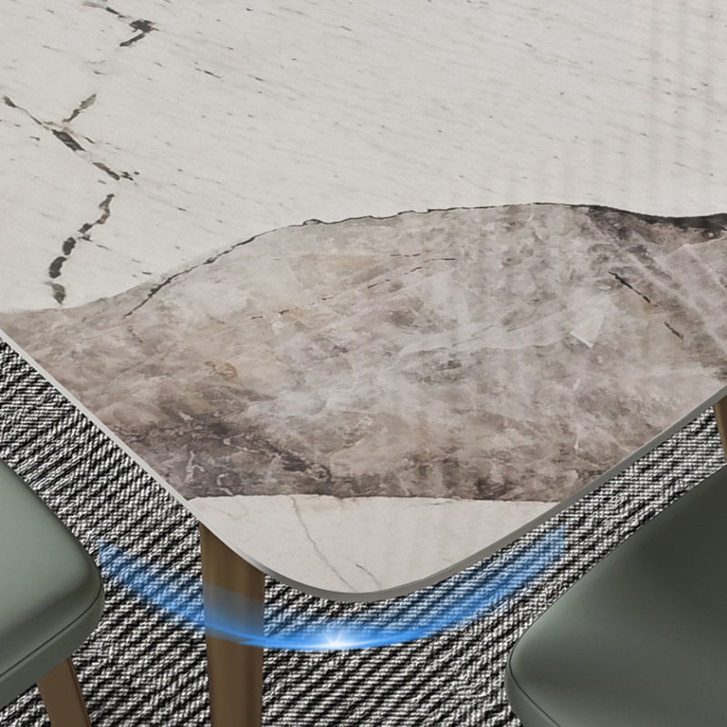 Glam Dining Table Set 1/3/4/5/7 Pcs Rectangle Sintered Stone Dining Table with Chairs