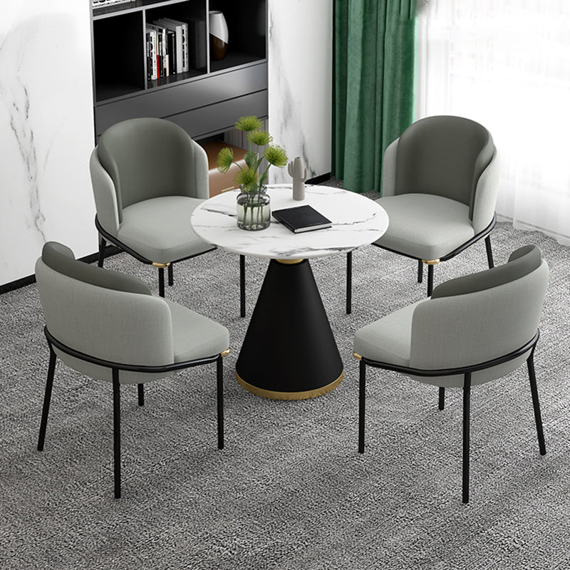Modern Style Sintered Stone Dining Table Set Round 1/2/5 Pieces Dining Set for Home Use