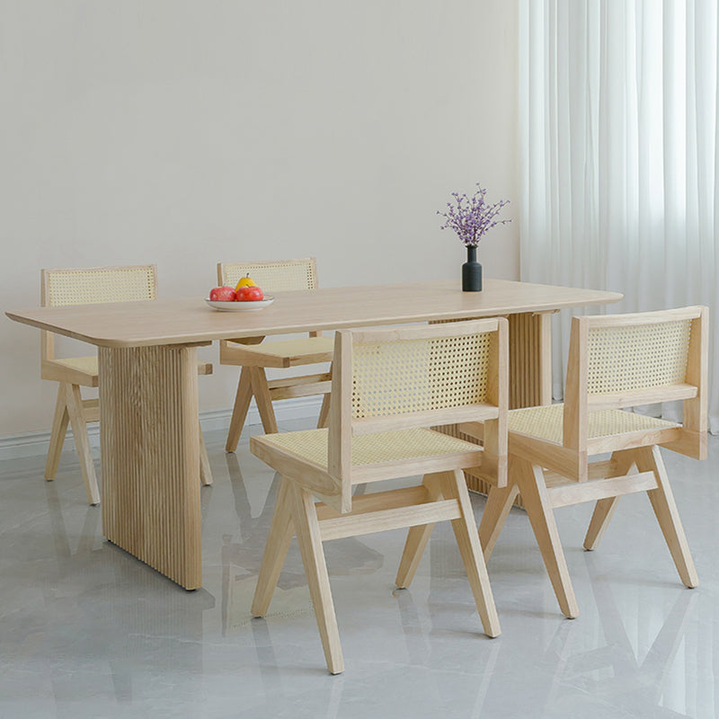 Rectangle Dining Table Set 1/2/5 Pcs Solid Wood Dining Table and Chairs