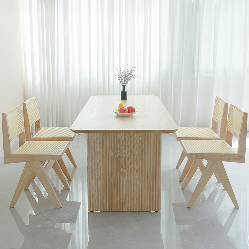 Rectangle Dining Table Set 1/2/5 Pcs Solid Wood Dining Table and Chairs