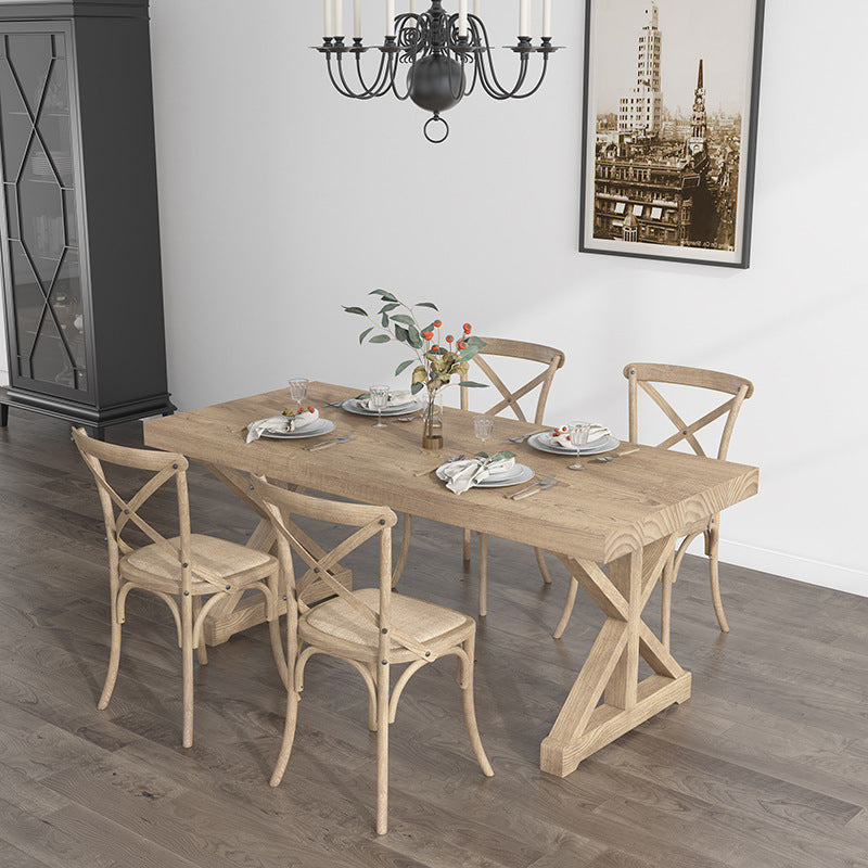 Modern Rectangle Wood Dining Table Set 1/2/5 Pieces Dining Set for Home Use