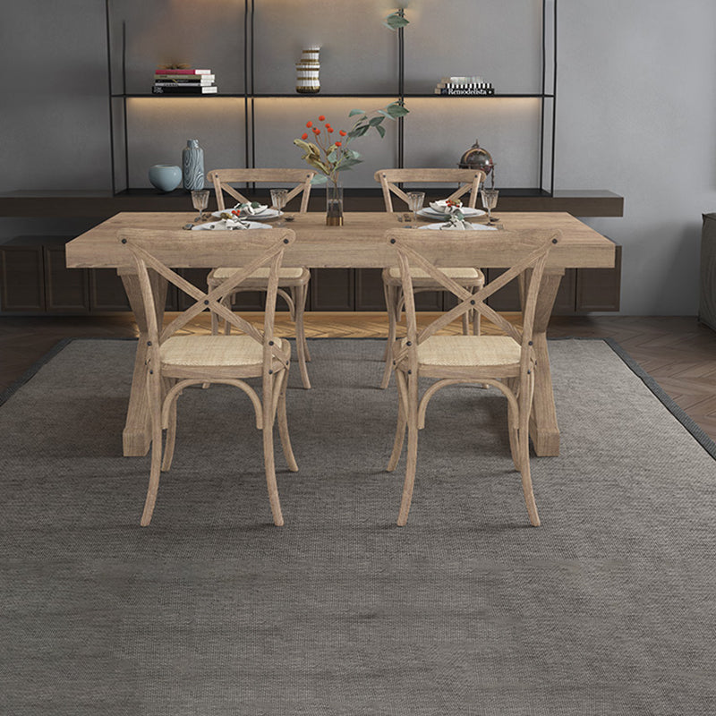 Modern Rectangle Wood Dining Table Set 1/2/5 Pieces Dining Set for Home Use