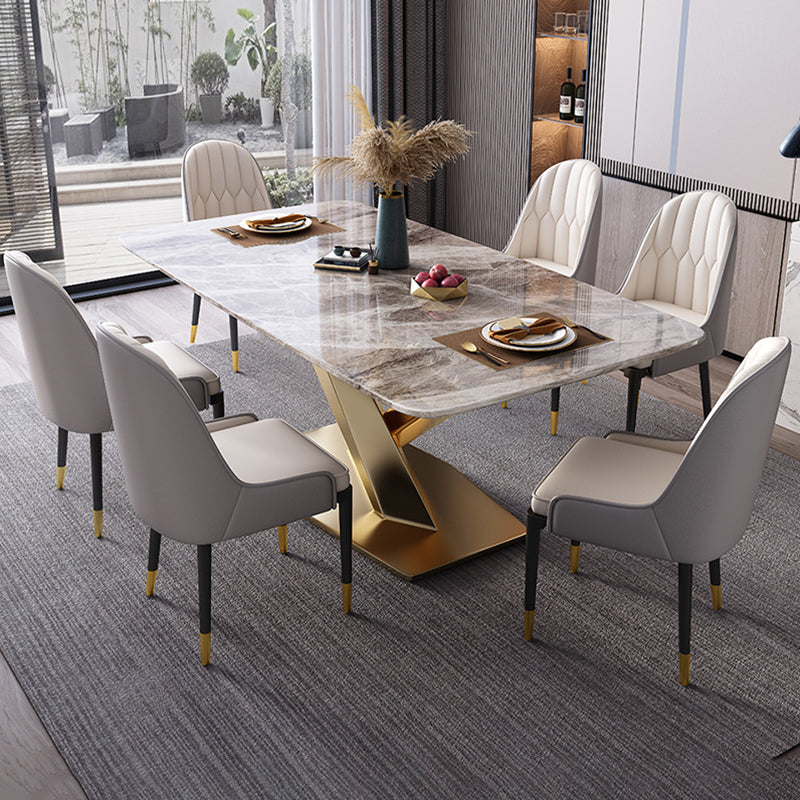 Glam Style Sintered Stone Dining Set Rectangle 1/4/5/7 Pieces Dining Set for Dining Areas