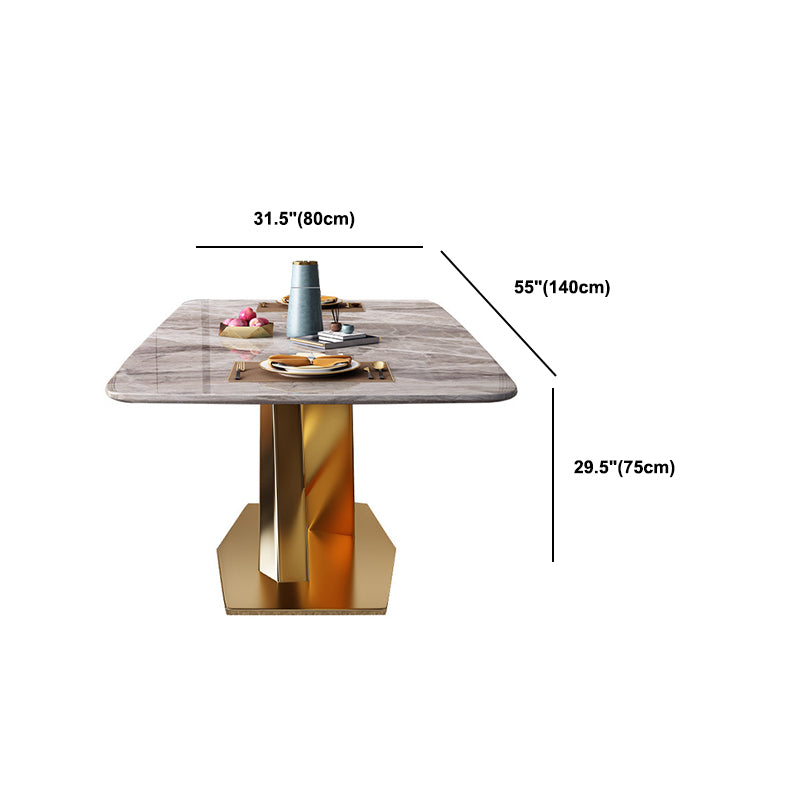 Glam Style Sintered Stone Dining Set Rectangle 1/4/5/7 Pieces Dining Set for Dining Areas
