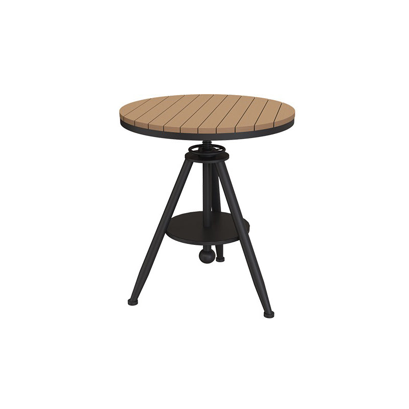 Modern Outdoor Dining Table Set 1/3/4/5 Pieces Round Wood and Metal Dinette Set