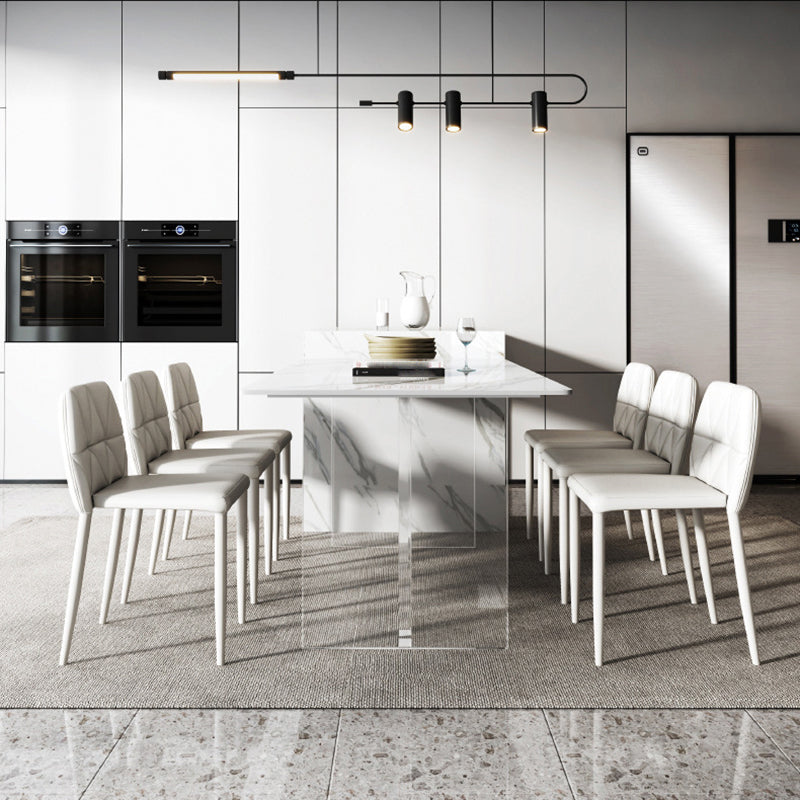 Modern Rectangle Sintered Stone Table Set 1/4/5/6/7/8 Pieces Dining Set