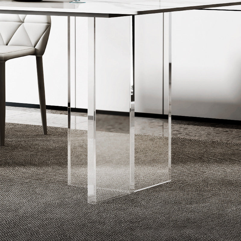 Modern Rectangle Sintered Stone Table Set 1/4/5/6/7/8 Pieces Dining Set