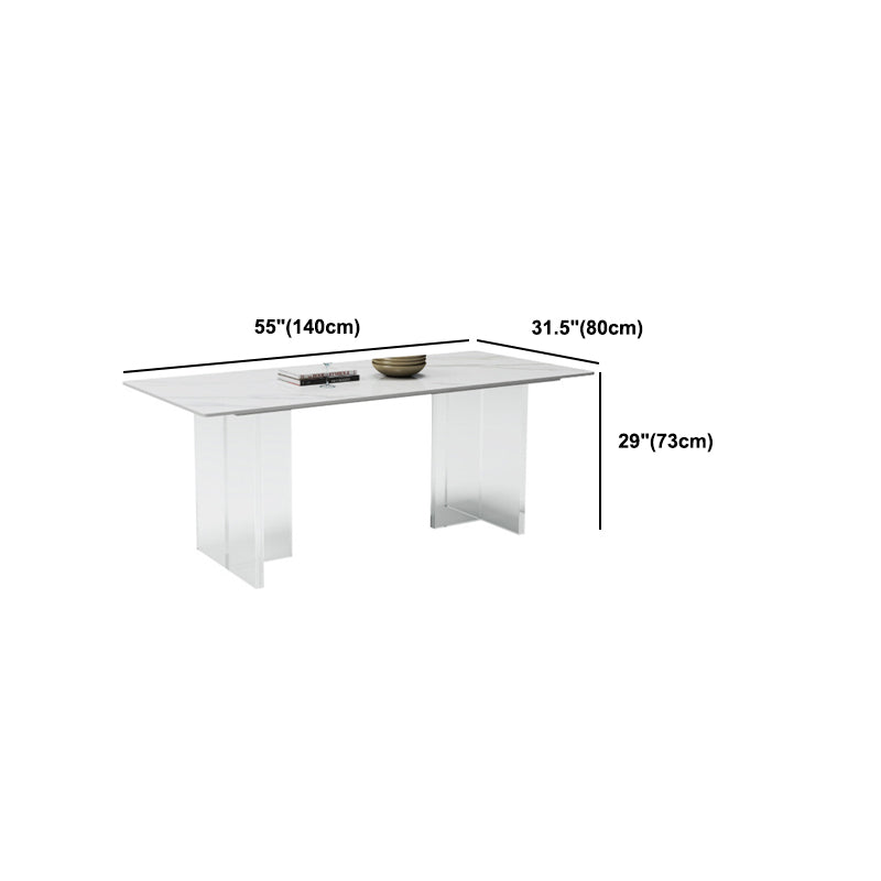 Modern Rectangle Sintered Stone Table Set 1/4/5/6/7/8 Pieces Dining Set