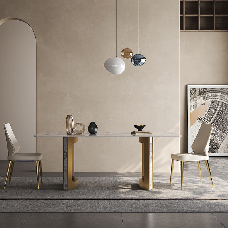 Glam Style Sintered Stone Dining Set Rectangle 1/2/3/5/7 Pieces Dining Set