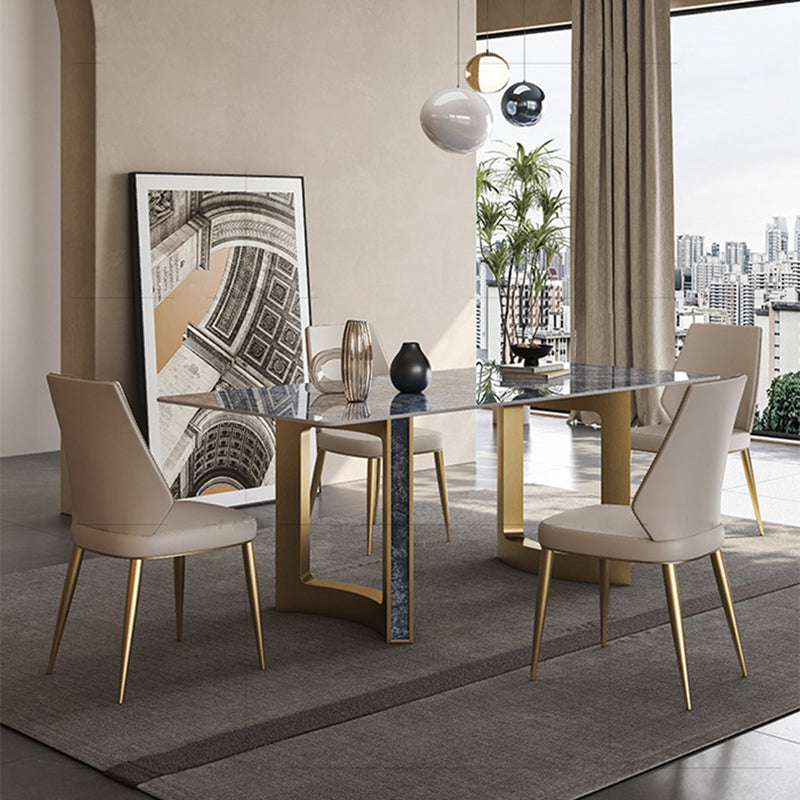 Glam Style Sintered Stone Dining Set Rectangle 1/2/3/5/7 Pieces Dining Set