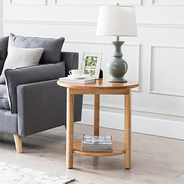 Solid Wood 3 Legs End Table Nordic Minimalist Round Side End Table