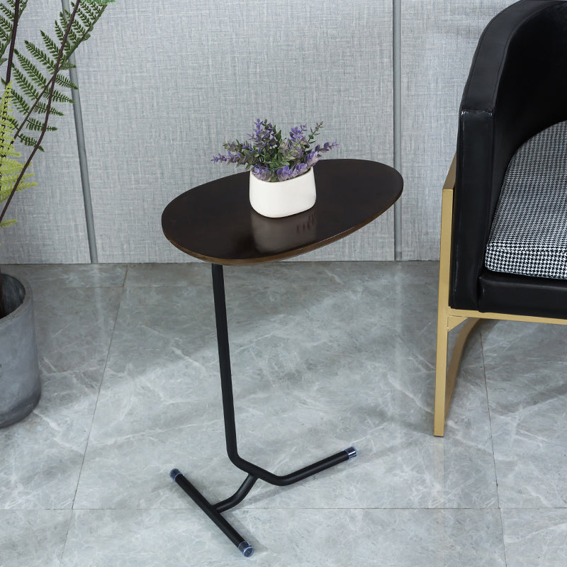 Wood Pedestal Side Table Modern Minimalist End Table for Living Room