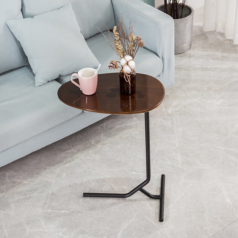 Wood Pedestal Side Table Modern Minimalist End Table for Living Room