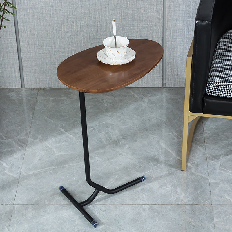 Wood Pedestal Side Table Modern Minimalist End Table for Living Room