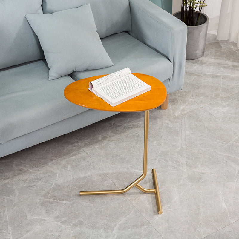 Wood Pedestal Side Table Modern Minimalist End Table for Living Room