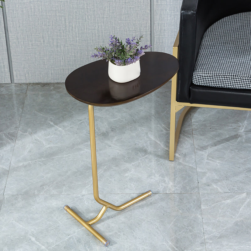 Wood Pedestal Side Table Modern Minimalist End Table for Living Room