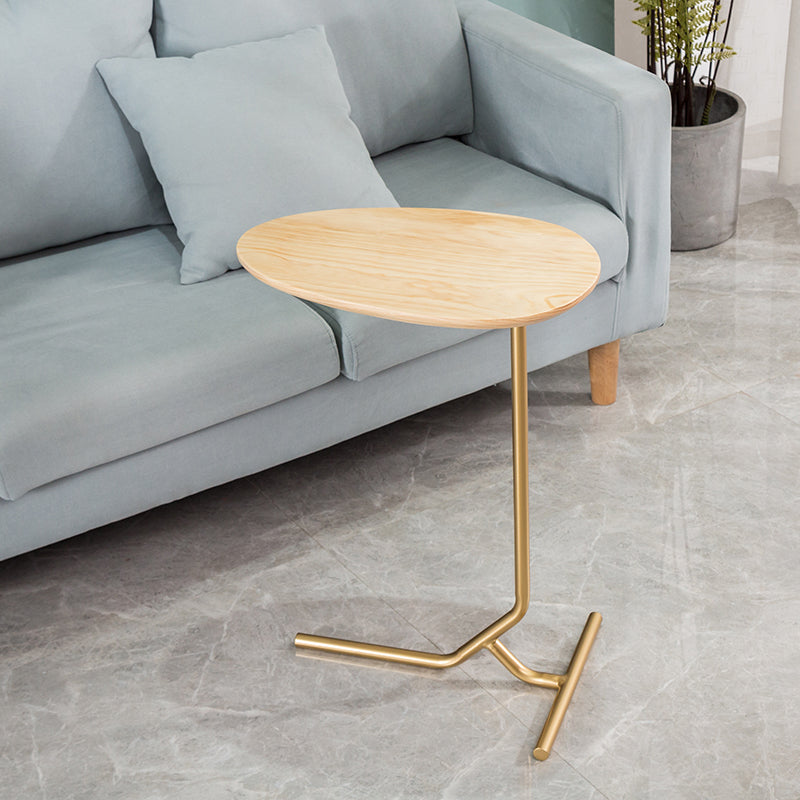 Wood Pedestal Side Table Modern Minimalist End Table for Living Room