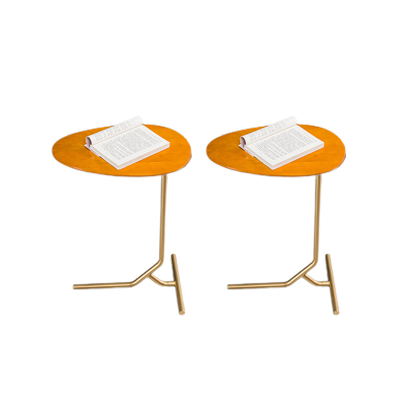 Wood Pedestal Side Table Modern Minimalist End Table for Living Room