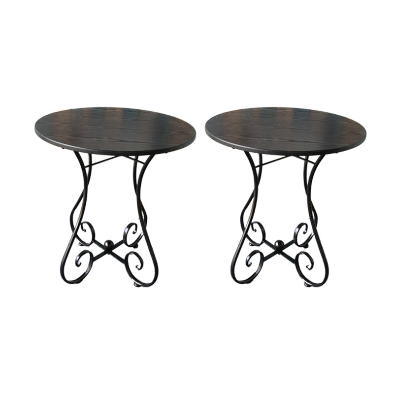 Round Wood X-base Side Table Modern Minimalist End Table for Living Room